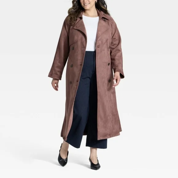 Faux-suede Trench Coat - Picture 6 of 6